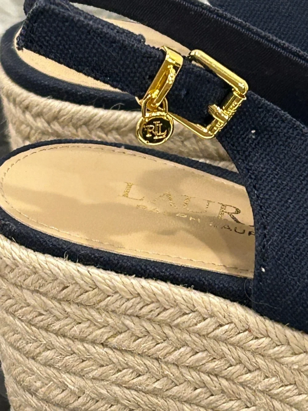 Ralph Lauren Hadly Navy Canvas Espadrilles Women's US size 8.5B